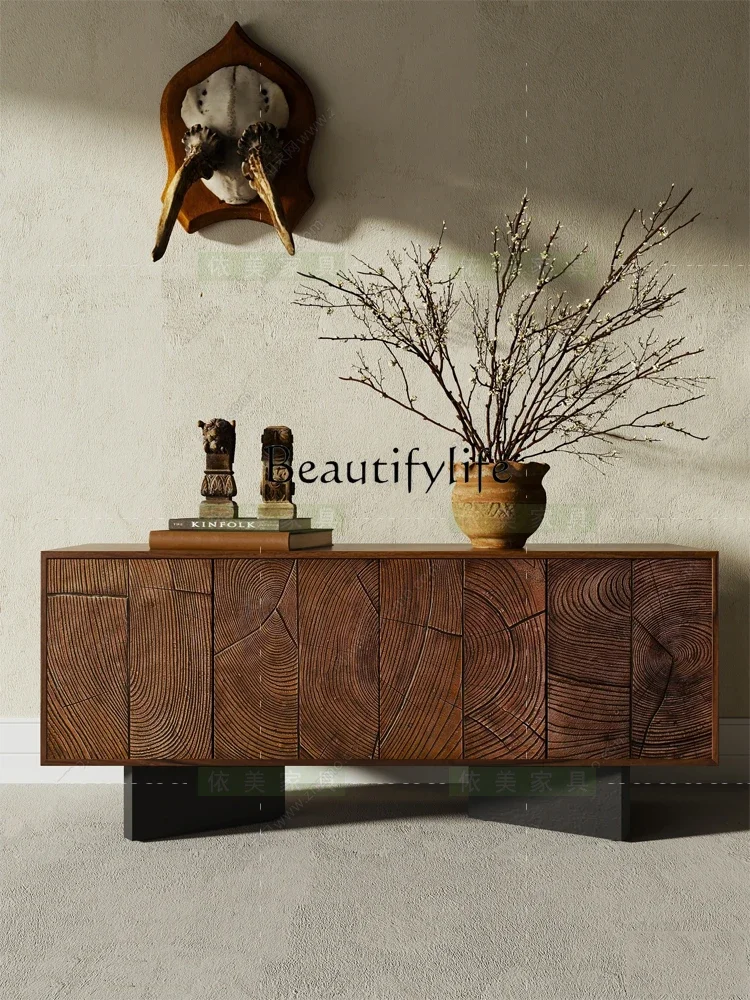 

S Retro Style Solid Wood Sideboard Mid-Ancient Entrance Cabinet Simple Designer Storage Cabinet