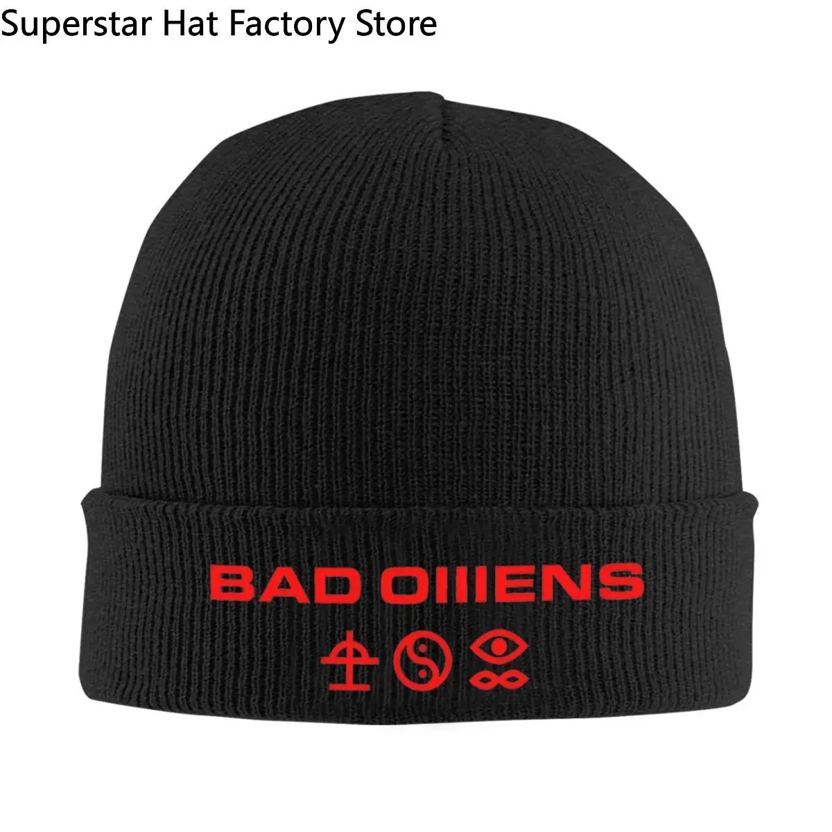 Bad Omens American Metalcore Bonnet Hats Beanie Hats Custom Skullies Beanies Spring Casual Female Male Kpop Head Wrap Cap