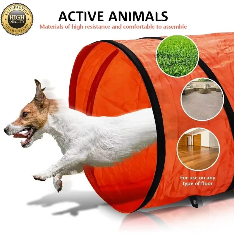Dog Agility Training Equipment Set Dog Agility Weave Pole and Tunnel Exercise for Dog Agility Courses