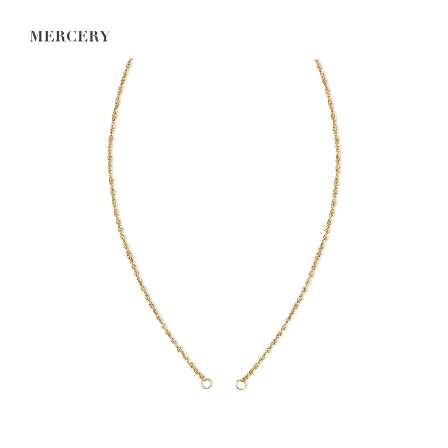 Mercery Jewelry Custom Golden Necklace Chain 14k Solid Gold Man Women Necklace Chains For Jewelry Making DIY Wholesale ODM