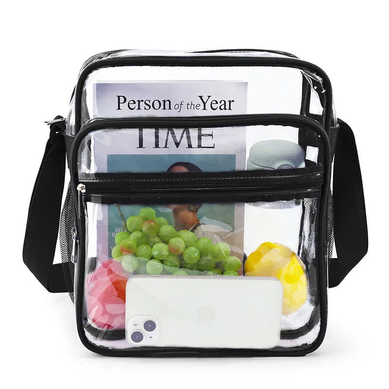 PVC Transparent Crossbody Bags Men Women Messenger Shoulder Bag Stadium Concert Event Security Free Visible Clear Storage Case