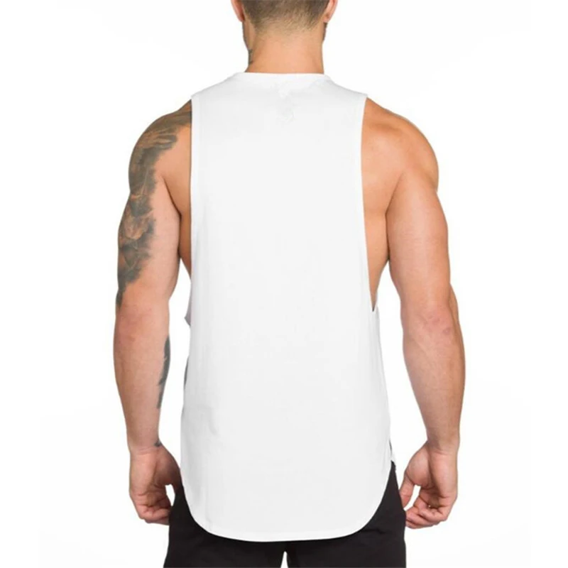 Men's Casual Fitness Sleeveless Cotton Breathable Muscle Tank Tops Gym Bodybuilding Summer Cool Feeling Loose Stretch T-shirts