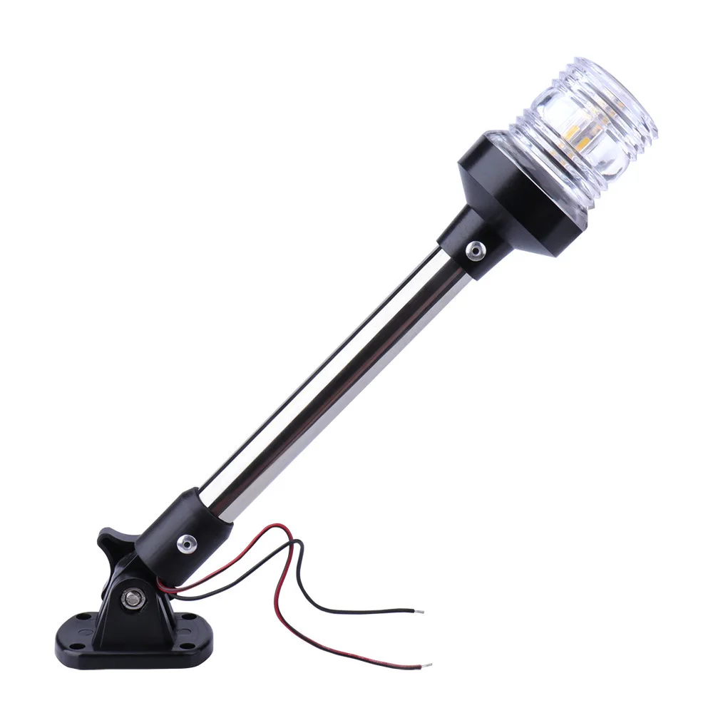 

AD 6/9/12“ Sailing Signal Light Boat Navigation Light Fold Down 360 Degree LED for Yacht Marine Anchor Light Boat Accessories