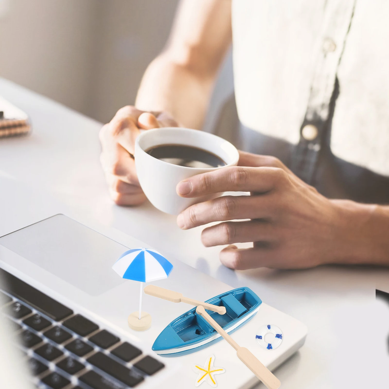 

1 комплект, декор для парусной лодки в средиземноморском стиле, синяя смола, мини-парусник для дома и офиса, настольное ремесло, морской орнамент, подарок