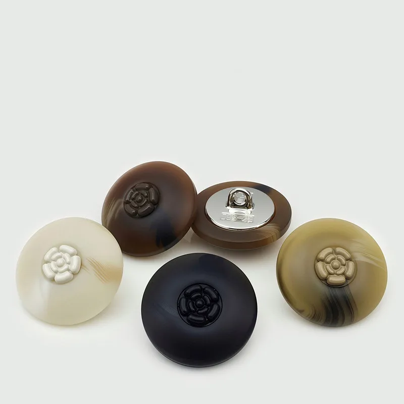 Resin‑Metal Round Buttons High‑Grade Decorative Buttons for Coat Trench Blazer Suit Outerwear Sewing Accessories