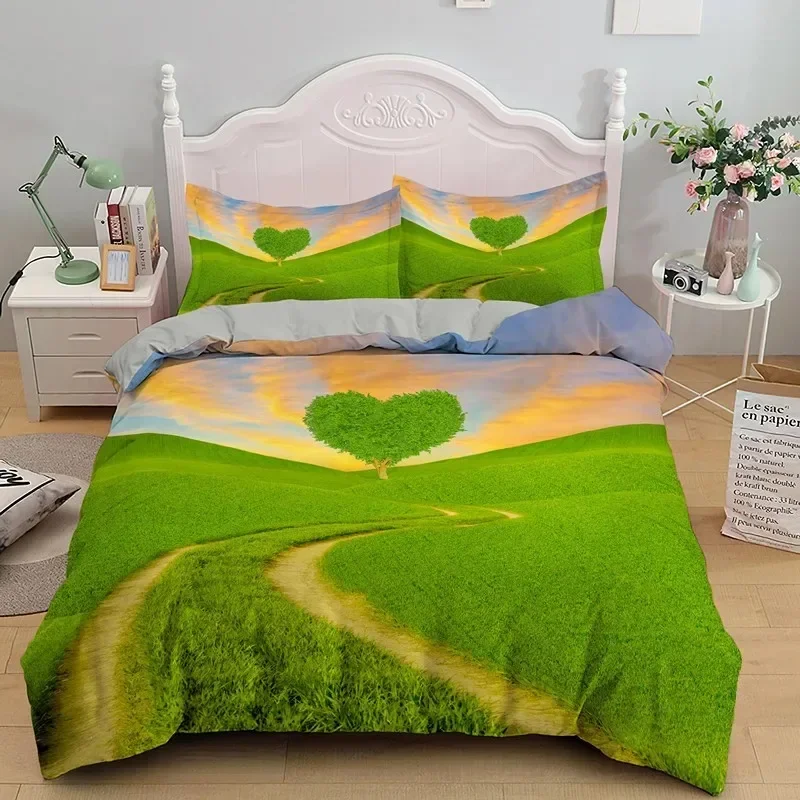 

3D Love Heart Romantic Theme Valentine's Day Bedding Set Boys Girls Twin Queen Size Duvet Cover Pillowcase Bed Kids Adult