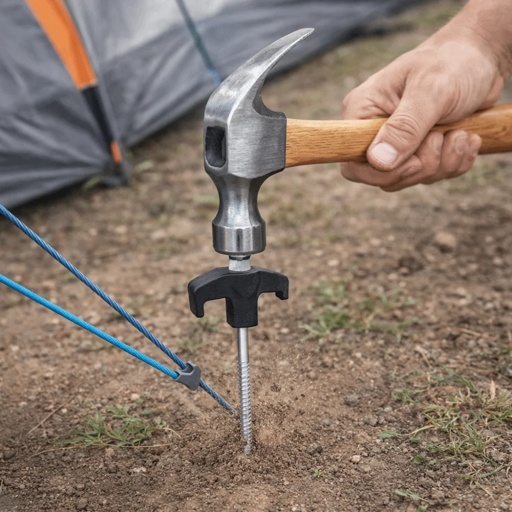 10pcs Steel Nail 8 Inch Tent Stakes Metal Heavy Duty Ground Stakes Galvanized Iron Ground Anchor Peg Outdoor