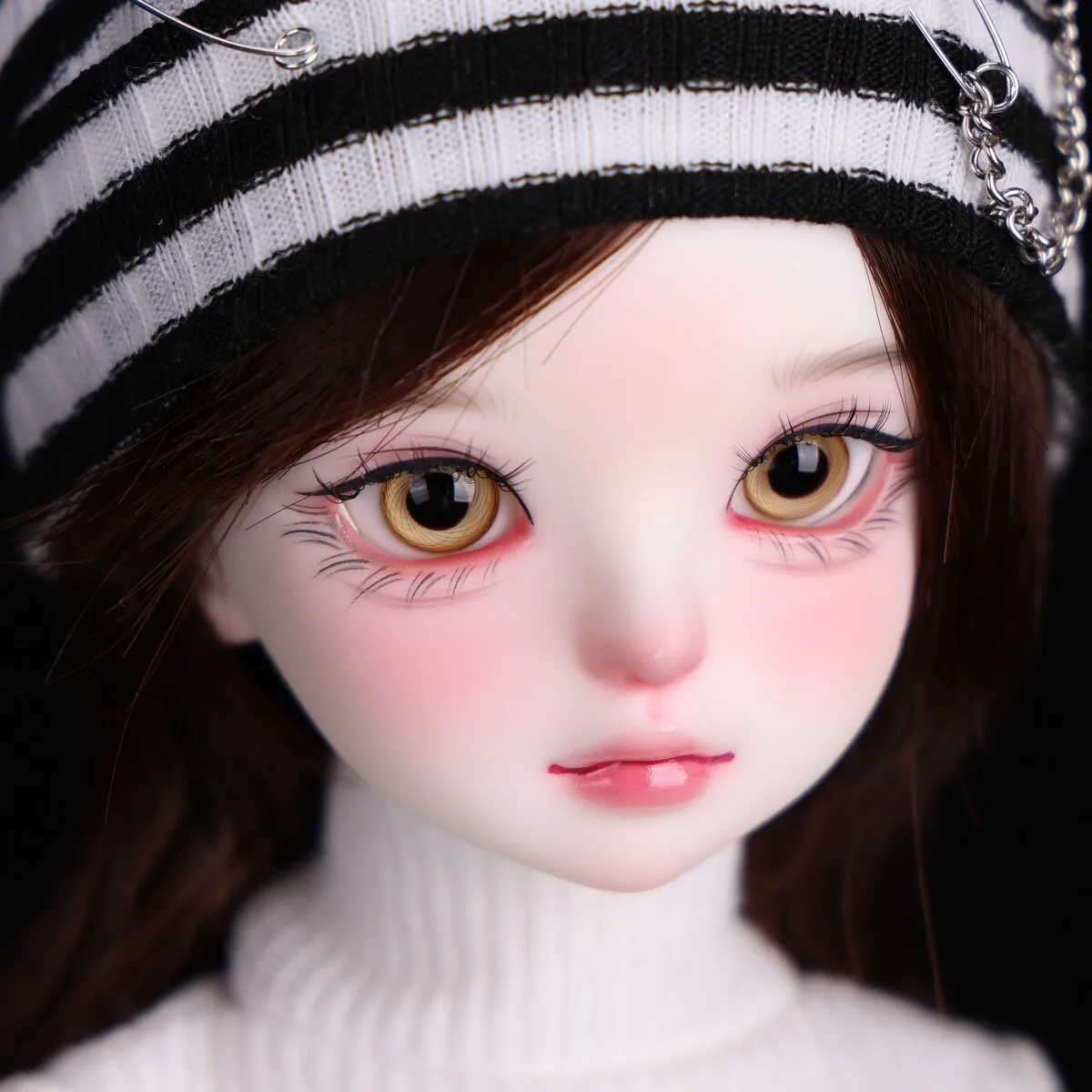BJD Eyeballs Quarter Brown Stripe Eyeball 10mm Small Iris 6 Points D Glass Eye Brown 06