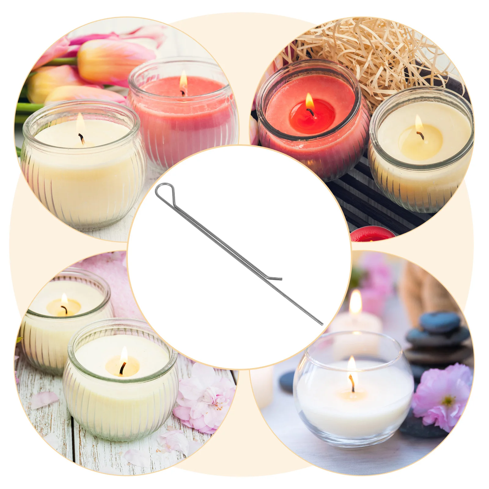 

20Pcs Carbon Steel Wick Fixing Tools Wick Centering Devices DIY Making Supplies for Tealight Oil Lamp