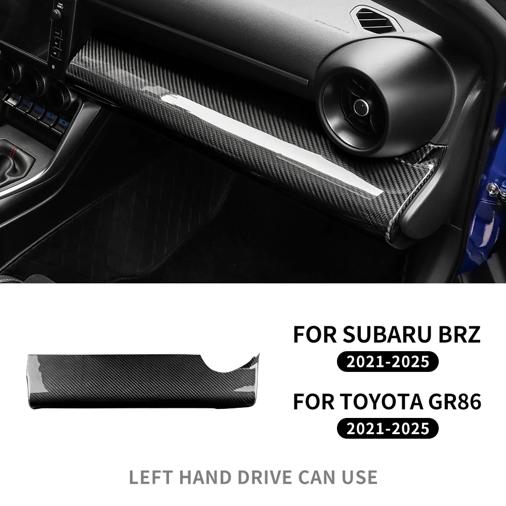 Real Hard Carbon Fiber Sticker For Subaru BRZ Toyota GR86 2021 2022 2023 2024 2025 LHD Car Glove Box Panel Interior Accessories