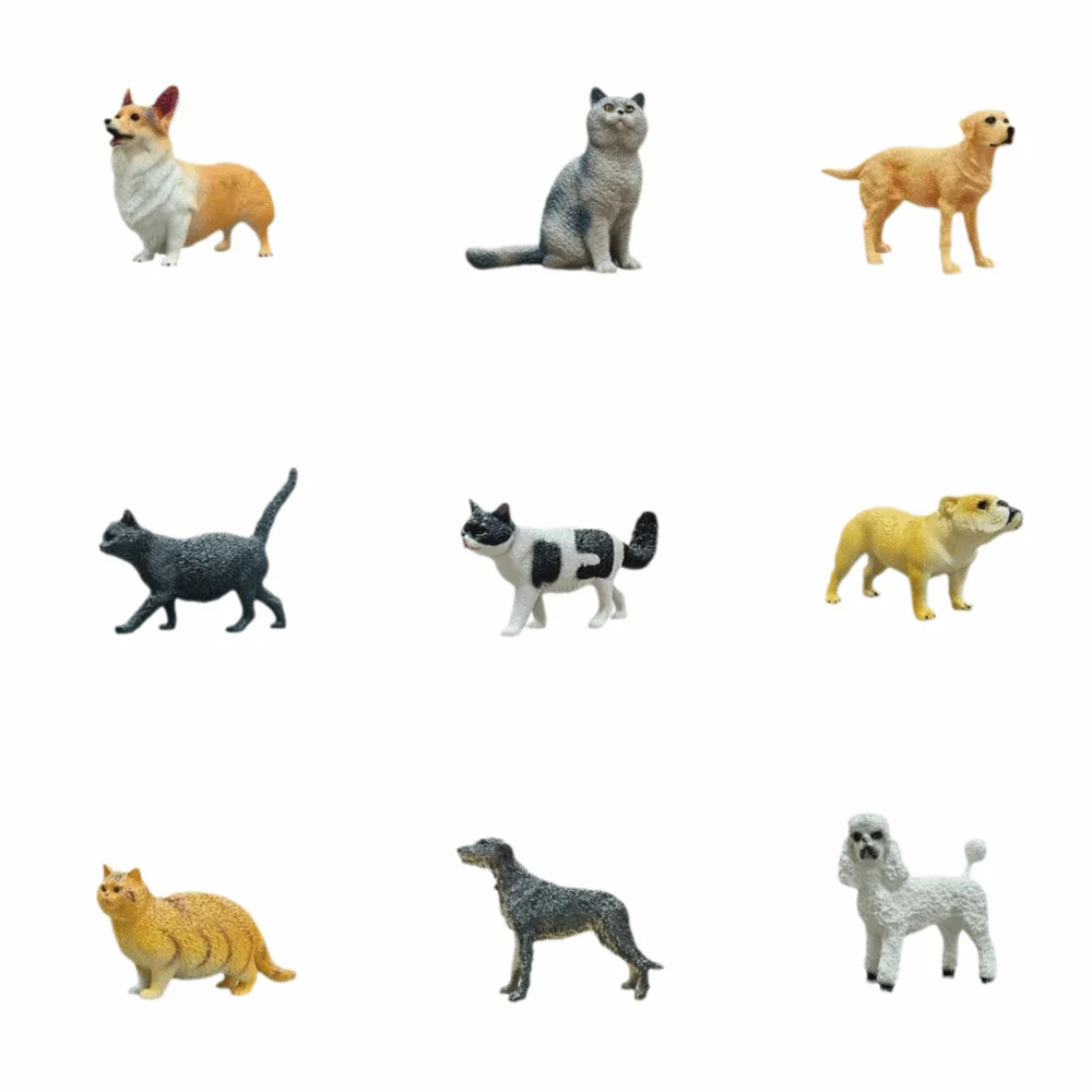 Cute Mini Cat Model Figures Pastoral Cat Realistic Simulation Dog Ornament PVC Corgi Miniature Animal Statue Gifts
