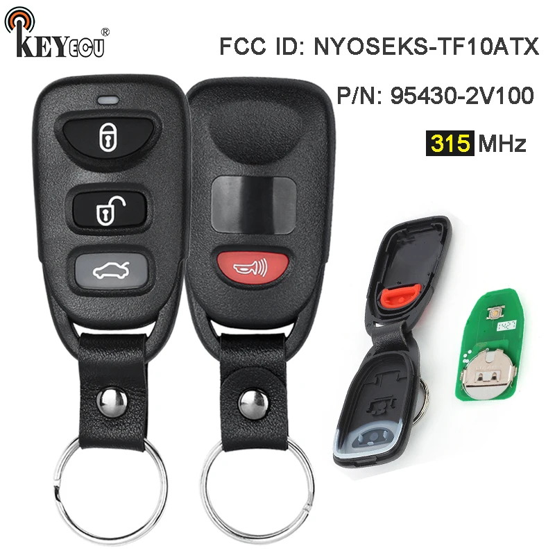 KEYECU 315MHz P/N: 95430-2V100 FCC ID: NYOSEKS-TF10ATX Remote Key Fob for Hyundai Veloster 2012 2013 2014 2015 2016 2017