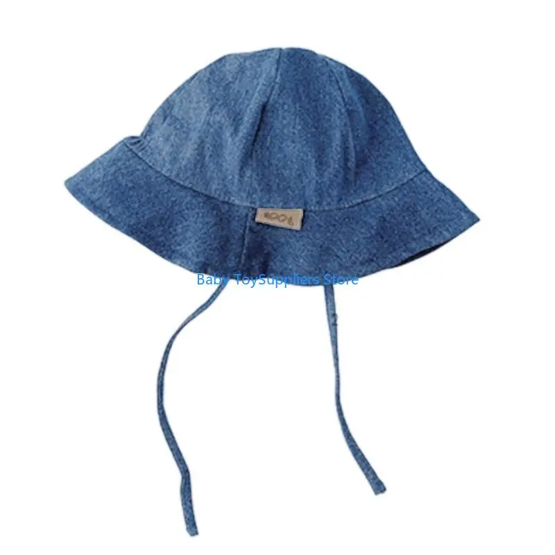 

R1WF Stylish Chin Strap Baby Sun Hat Comfortable Breathable Baby Sun Protections Hat