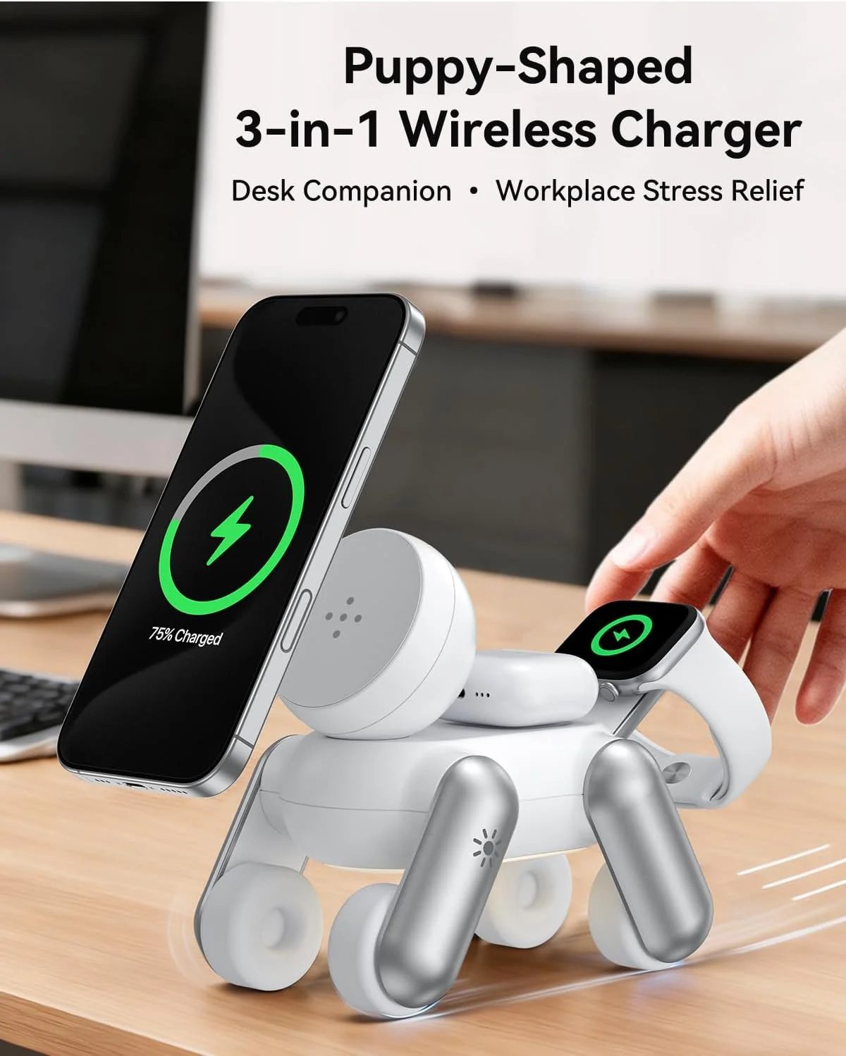appleデバイス用3in1充電ステーション、iphone-17-12、apple-watch、airpods対応の磁気ワイヤレス充電器