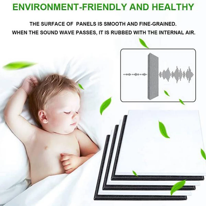 RISE-6 Pack Acoustic Panels High Density Soundproof Wall Panels Sound Absorbing Tiles For Recording Studio,Ceiling,Office,Etc