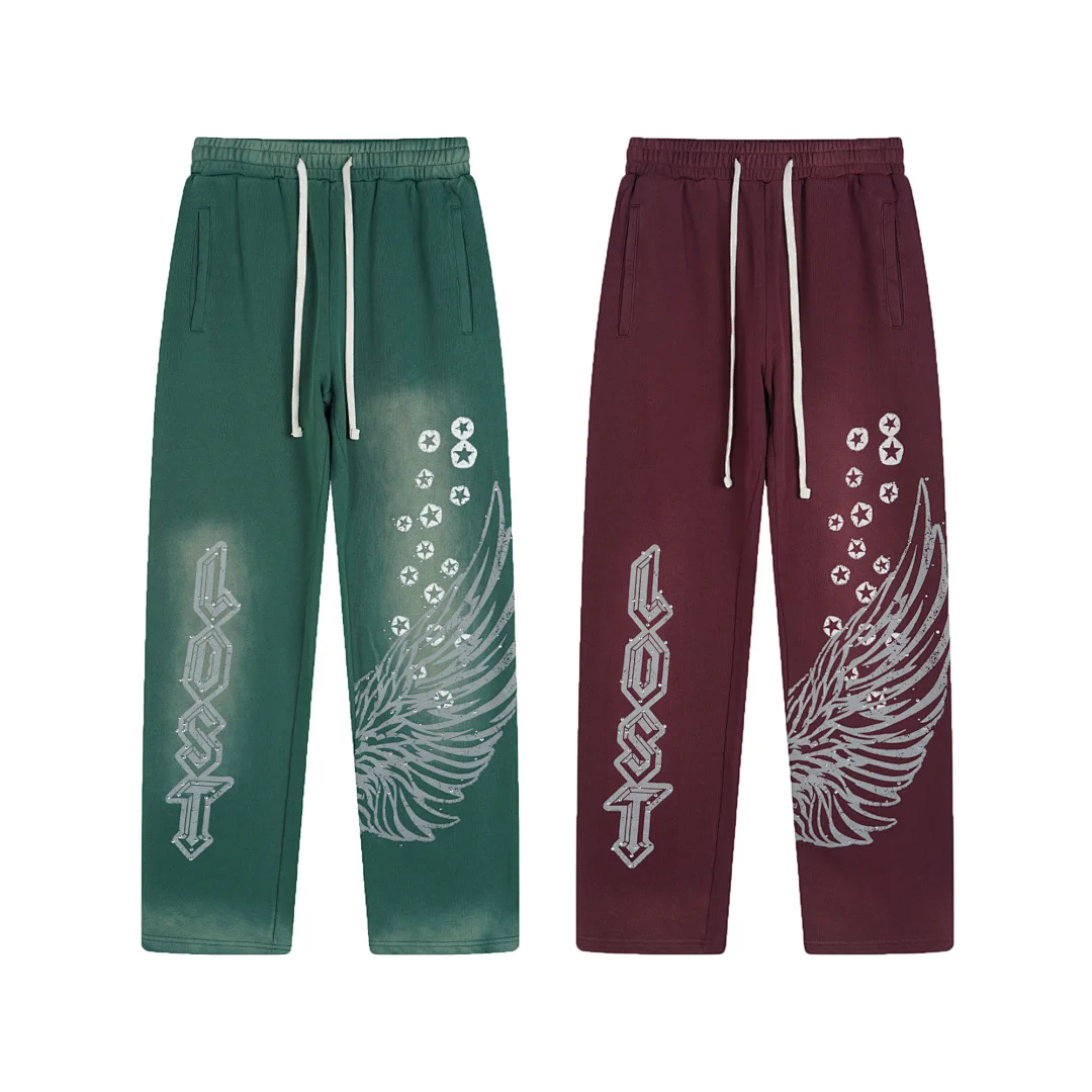 Lost intricacy American Los Angeles tide brand hot drill craft wash water to make old guard pants
