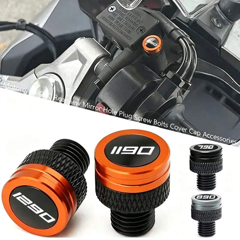 For KTM Duke 390 690 790 890 990 ADV 1190 1290 Super Adventure Motorcycle Accessories CNC Rearview Side Mirror Hole Cap Plug