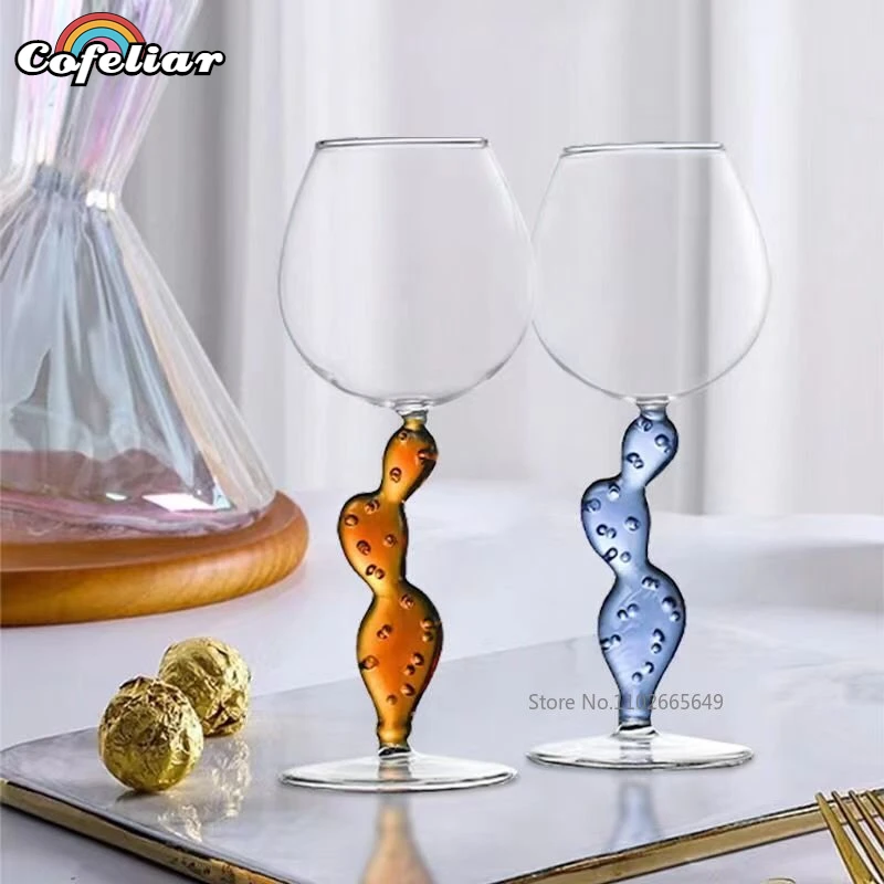 Italian Ichendorf Design Crystal Cactus Glass Handmade Red Wine Tumbler Wedding Gifts Champagne Cocktail Bordeaux Cup Wholesale