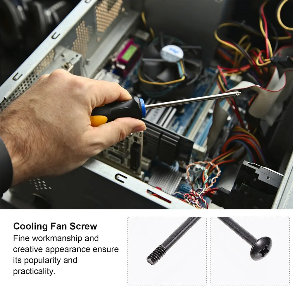 30Pcs Long Water Cooling Radiator Screws Premium Iron Computer Case Fan Mount Self Tapping Cooling Fan Accessories