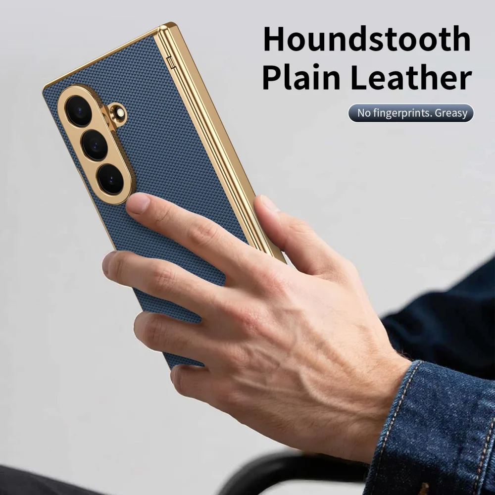 Matte Business-Frontfolie mit Kamera-Schutz und Lederhülle für Samsung Galaxy Z Fold 8 7 6 5 4 ZFold8 Scharnierabdeckung – Detail 8