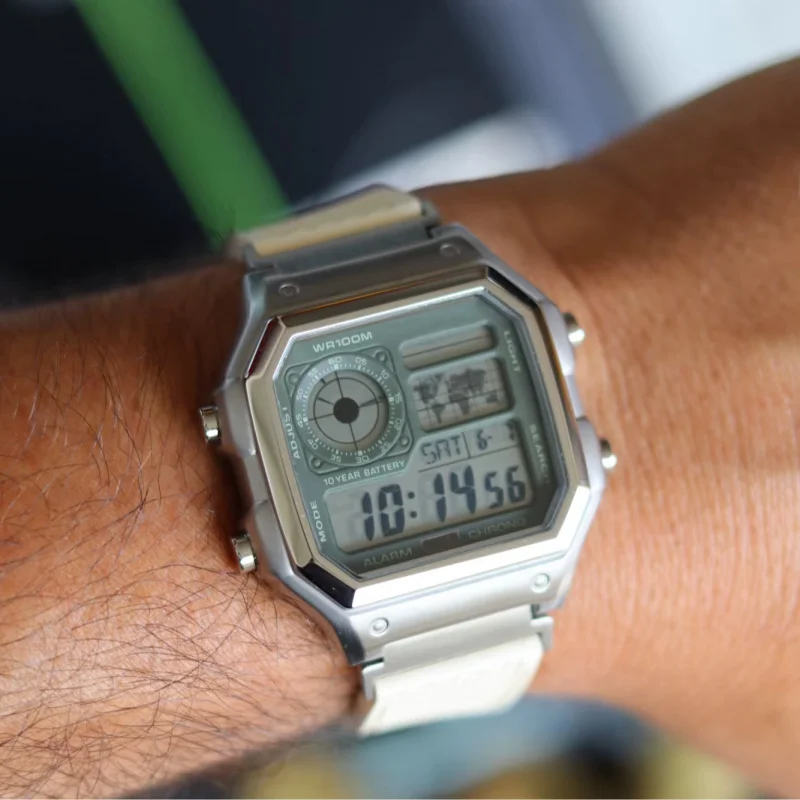 Per Casio Watch case AE-1200wh mod kit MAE1300 AE1200 coperchio anteriore baffle Bezel custodia in acciaio inossidabile modificato accessori argento