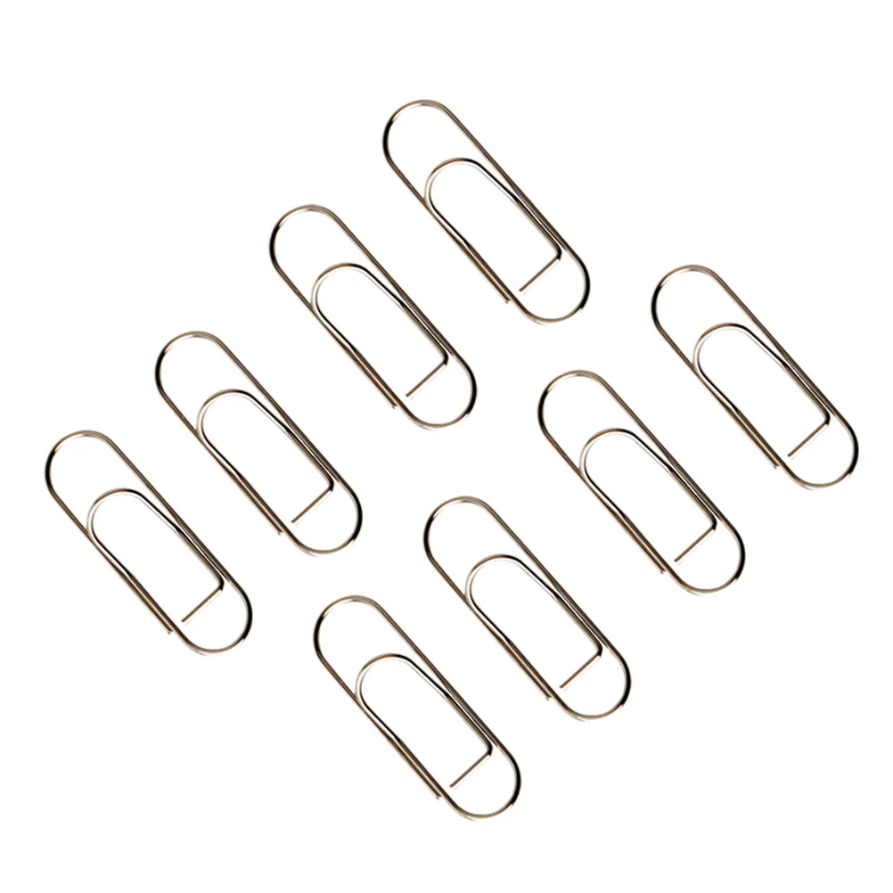 8Pcs Metal Paper Clips Simple Shape Multi- Memo Clips Lovely Bookmarks File Clamps Silver