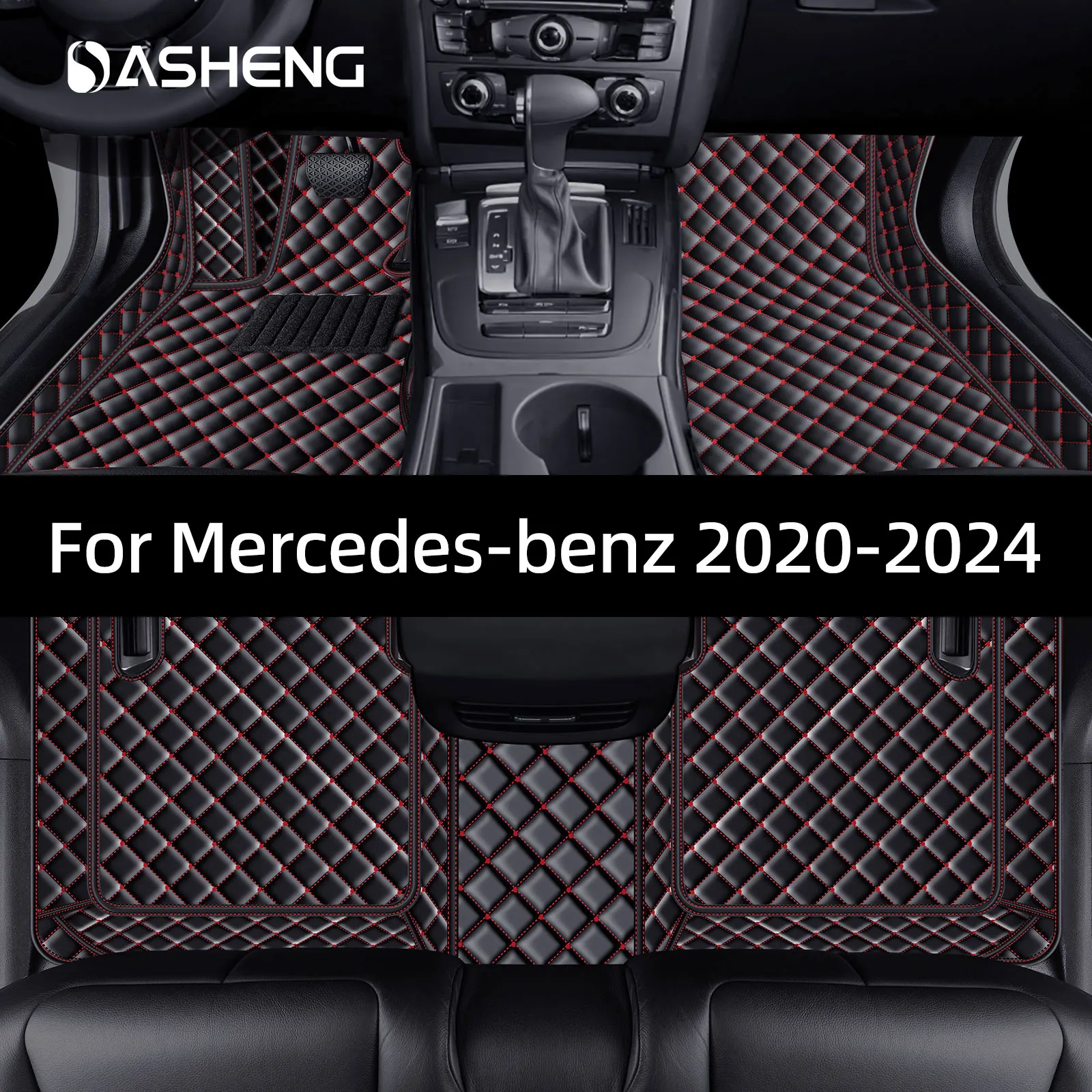 

Suitable For 2020-2024 Mercedes-Benz GLE 5-seater SUV, Luxury PU Leather Car Floor Mat, Waterproof Left Drive Anti-skid Suit