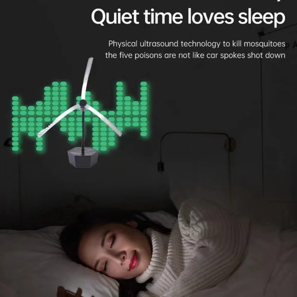 USB Rechargeable Fly Repellent Fan Can Drive Flies Multi-Functional Insect Repellent Fan Soundless Safe Fly Fans for Food