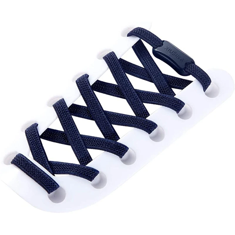 1 Pair Flats Elastic Shoelaces No tie Shoe Laces Kids Adult Sneakers Shoelace Quick Lazy Shoe Lace 24 Color Buckle Strings