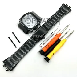 Blue Black Silver Titanium Alloy Set GMW-B5000 Metal Watch Strap Band Bezel Camouflage Watchbands Steel Bracelet Cover Tools