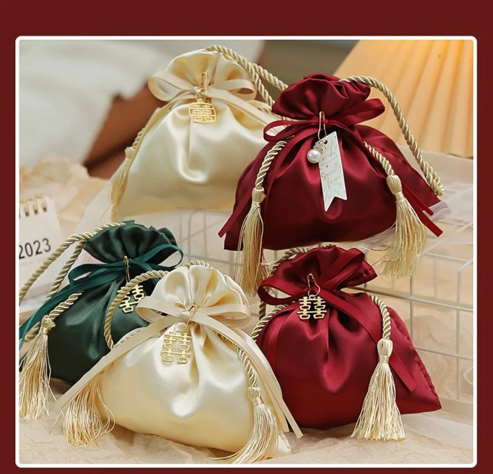 10/30/50 Pcs Luxus Verpackung Kordelzug Samt Beutel Beutel Geschenk Tasche Für Hochzeit Süßigkeiten Boxen Mit Perle string Dekor Gefälligkeiten Taschen – Detail 3