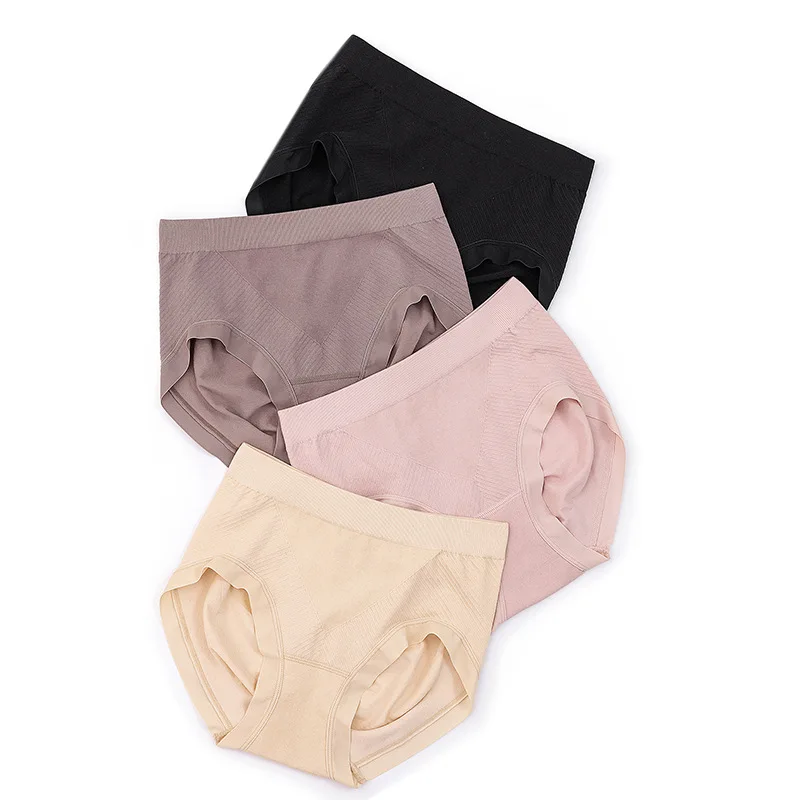 Women's Sexy New Product 100% Silk Crotch Cotton Mozhong Waist Triangle Pants Girls' Silk Underwear Seamless Anti Pinch Hip