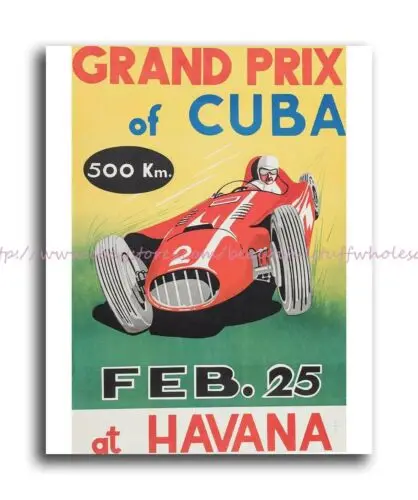 1958 Grand Prix of Cuba.Feb.25 at Havana auto racing poster 8x10