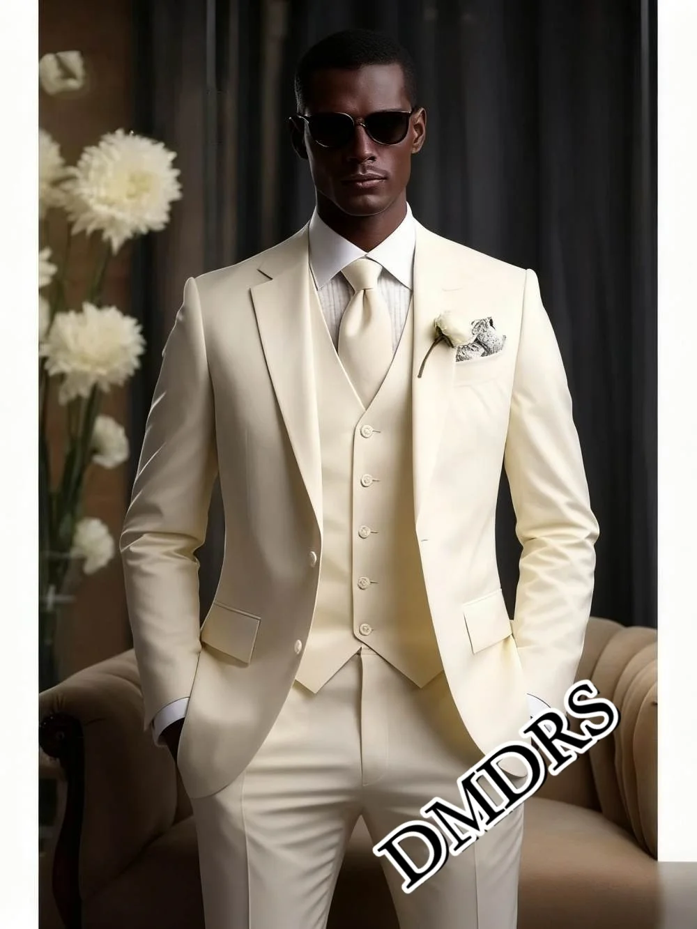 

Handsome Single-Breasted Men's Suit Set For Wedding Classic Business Men's Suit Set Simple Office Men's Suit Set