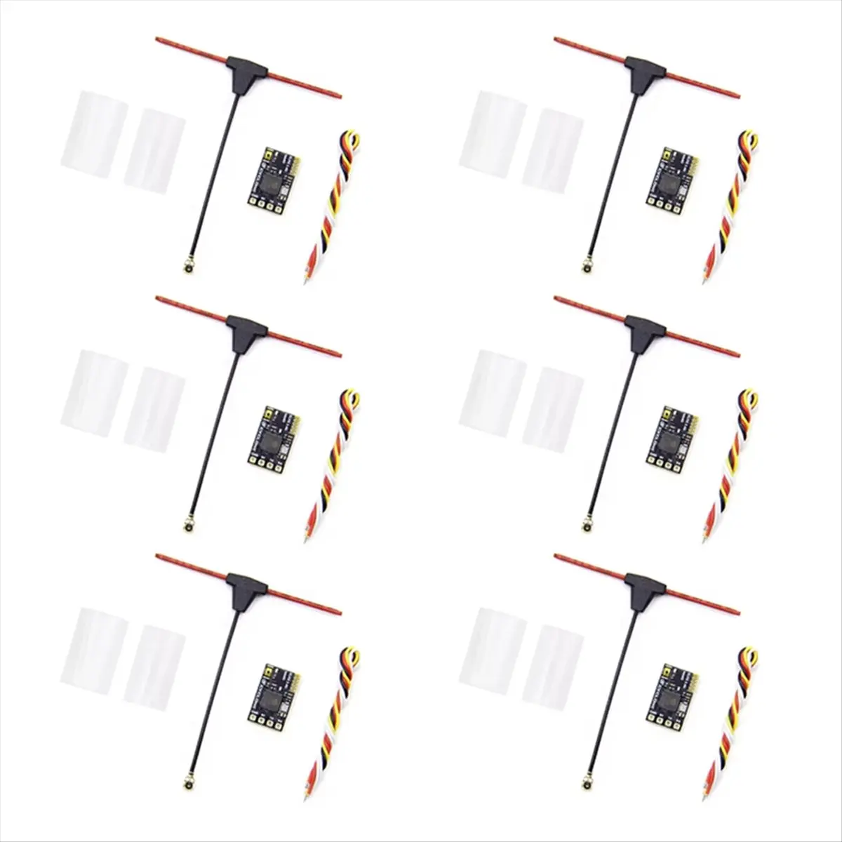 A64I 6PCS ELRS Receiver 2.4GHz NANO ExpressLRS Receiver CRSF with T-Type Antenna for RC FPV Traversing Drones Parts
