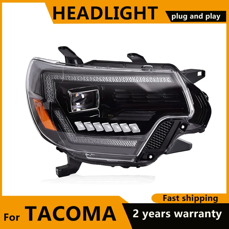 For Toyota Tacoma Headlights 2012 2013 2014 2015 Tacoma LED Headlight LED DRL Project Lens Dynamic turn signal Headlamp assembly