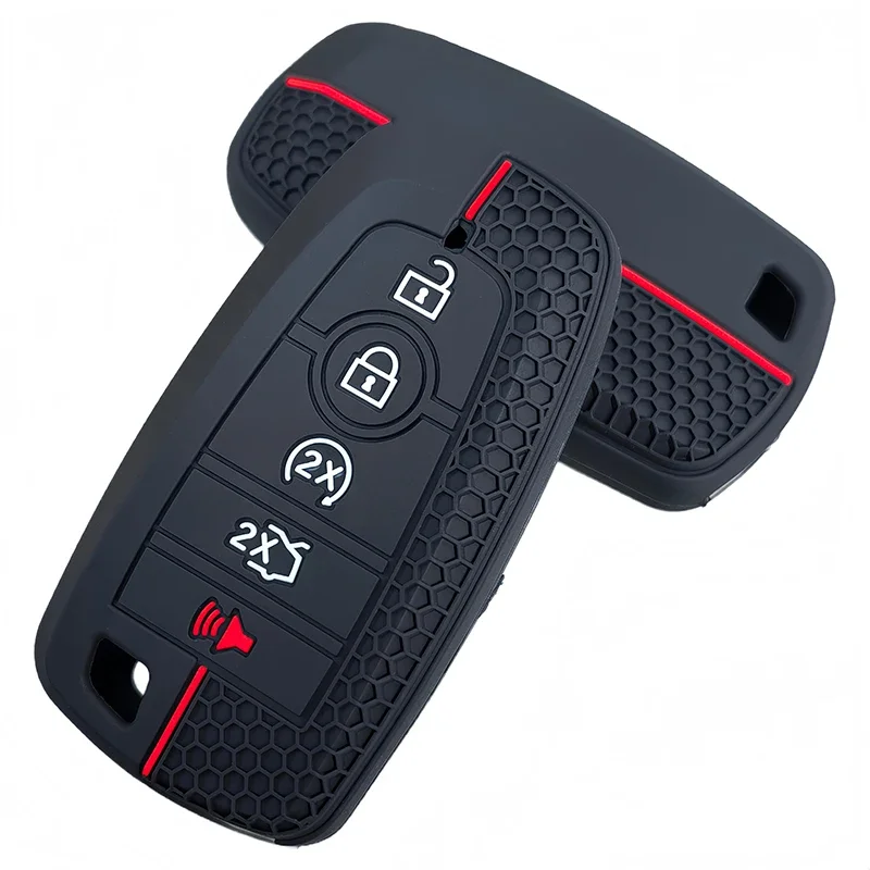 Weiche Silikon-Autoschlüsselhülle für Ford Explorer Mustang Fusion Escape F150 F250 F350 F450 F550 Ford Raptor 5 Tasten