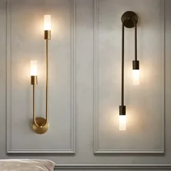 Modern Led Wall Light Gold Indoor Decor Vanity Lamparas De Pared Sconce Long Strip Nordic Living Room Kitchen Hall Bedroom Lamp