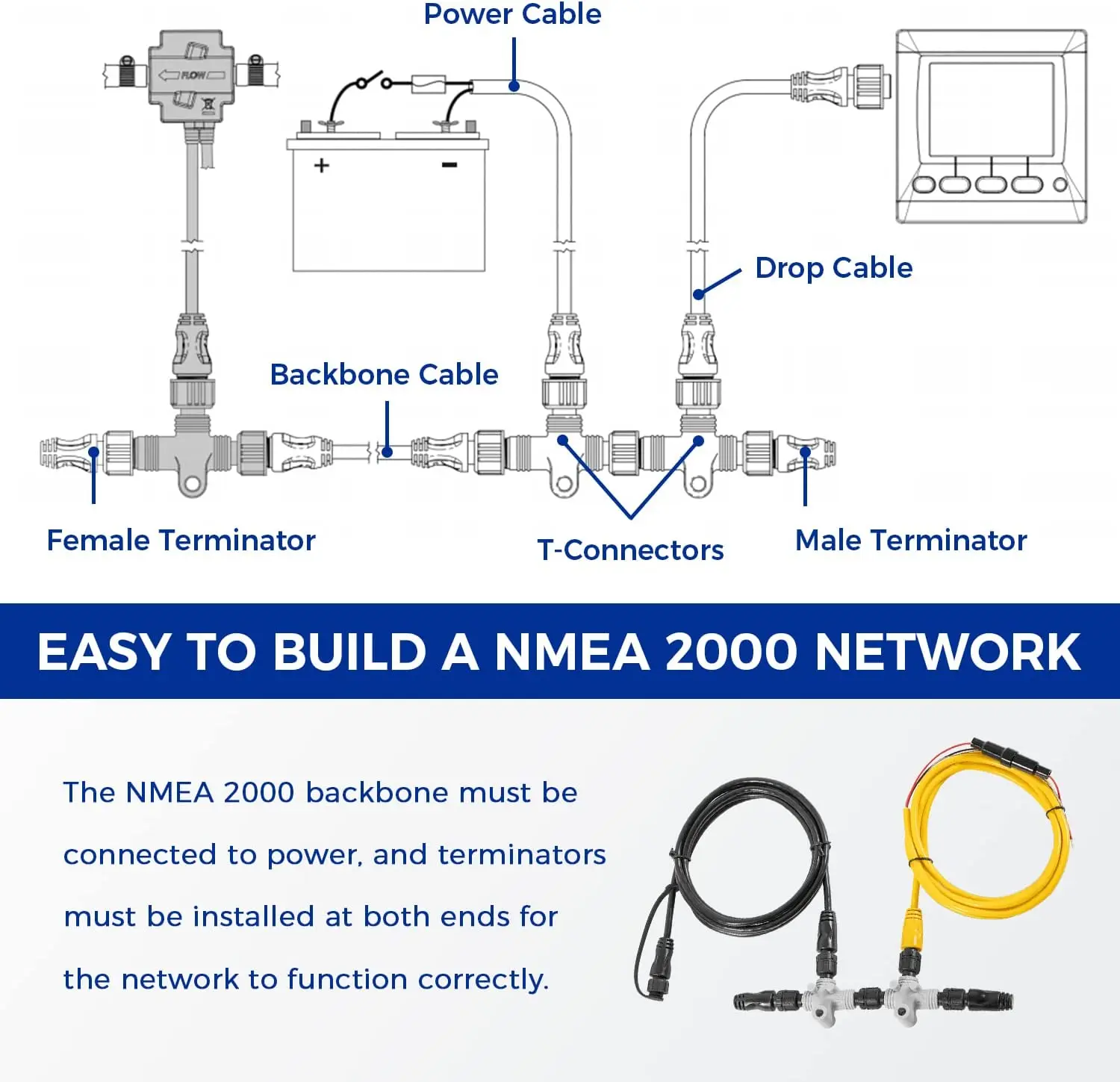 TML 010-11442-00 Nmea 2000 Starter Kit, which Replacement for Starter Kit Required for Nmea 2000 Network