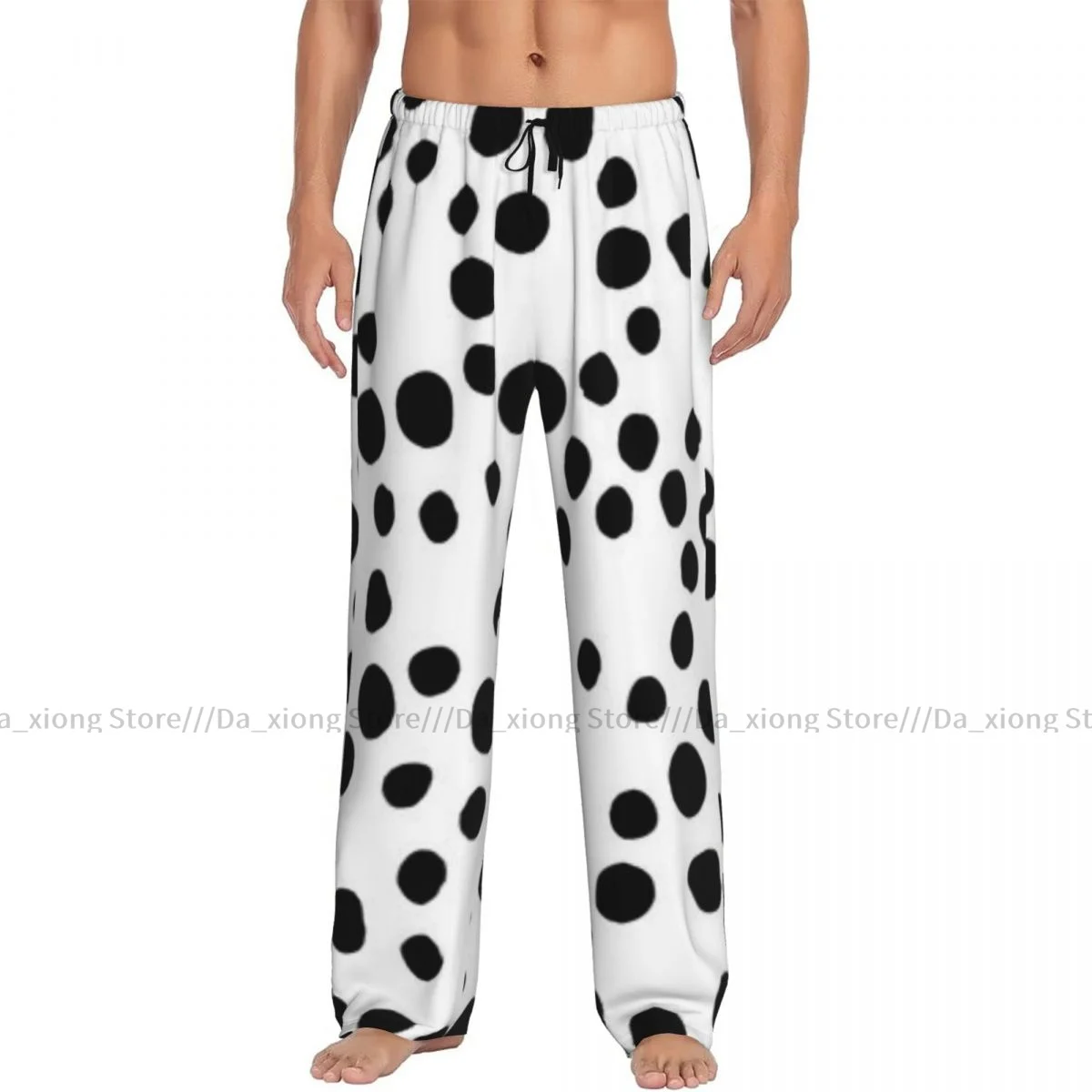 Men Sleep Bottoms Male Lounge Trousers Men's Polka Dots Pattern Pajama Pants