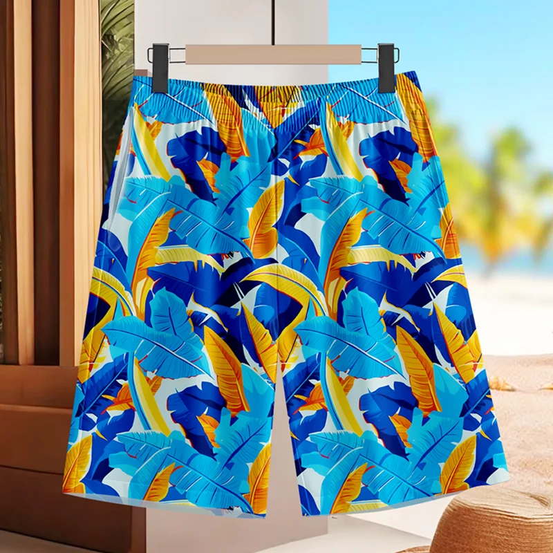 

Men's Tropical Print Quick-Dry Swim Trunks Summer Lightweight Beach Shorts for Surfing Swimming Vacation Outdoor