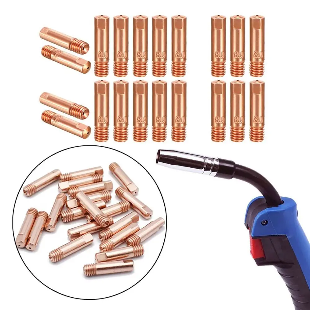 5pcs 0.6/0.8/0.9/1.0/1.2mm Universal Euro Style Replace Part Contact Tip Gas Nozzle For MB-15AK 14AK MIG/MAG Welding Torch