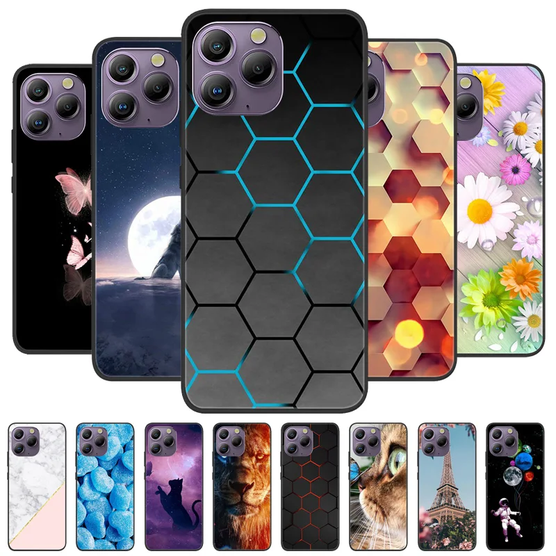 For Blackview A96 Case BlackviewA96 Cool Painted Silicone TPU Soft Cover for Blackview A96 Cases Black Protective Phone Shells