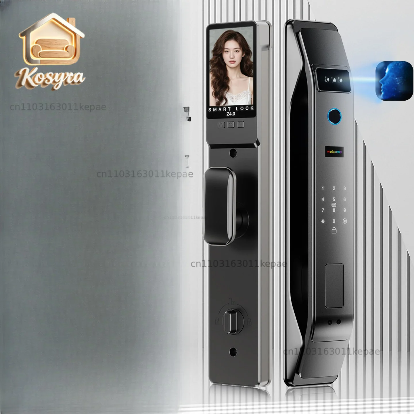 Palm Vein Fingerprint Lock 3D Facial Recognition Smart Door Lock Visual Intercom Electronic Lock Household Anti-theft