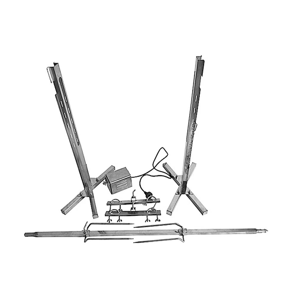 홈와이즈 캠핑 바베큐 브래킷 키트, 전기 바베큐 그릴, 자동 회전 그릴 로티세리, 40kg 적재 스테인레스 스틸