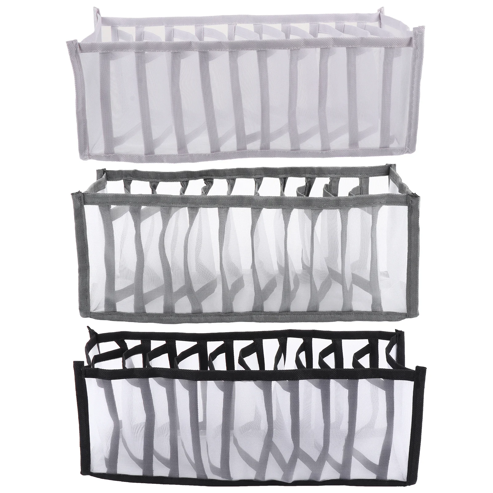 

3Pcs Stockings Storage Box Compact Socks Organizer Case with Dividers for Drawer Closet Storage Home Use Socks Closet Organizers