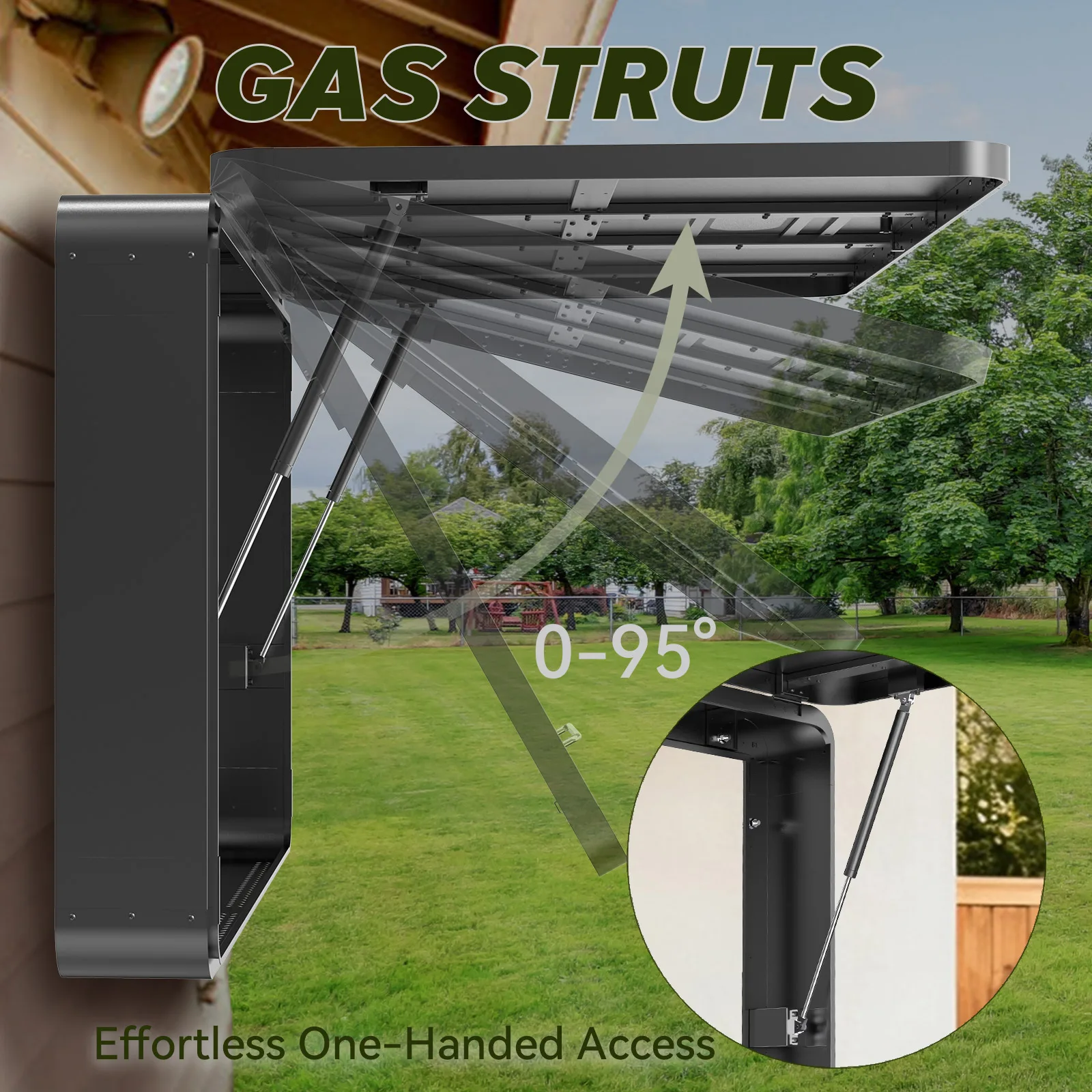 US Stock 55" Metal Outdoor TV Enclosure For Merry Christmas Gas Struts Weatherproof IP65 Shield Television Box Full Motion Pull-Out Bracket Included for Outside Patio 3-7 Days Fast Delivery - view 5