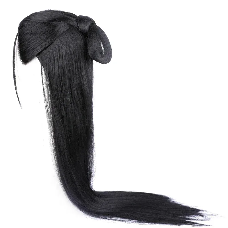 كلمة الشرف شان هو لينغ ون كيكسينغ تشو زيشو الدانتيل الجبهة تأثيري أسود طويل مستقيم زي الشعر الاصطناعية + غطاء شعر مستعار مجاني