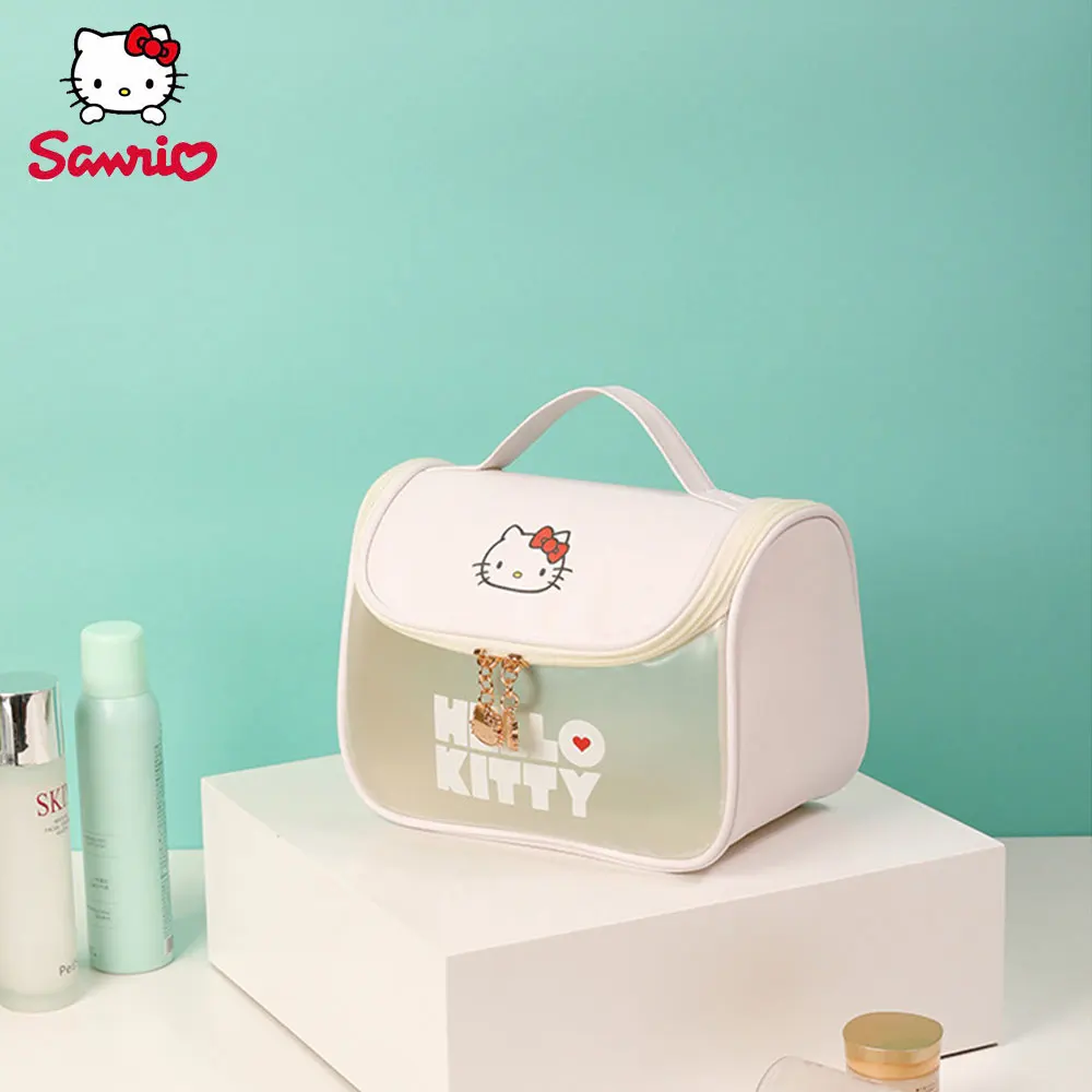 Sanrio Officially Licensed Hello Kitty Large Travel Makeup Bag Personalized Open Flat Toiletry Bag Cute High-Capacity