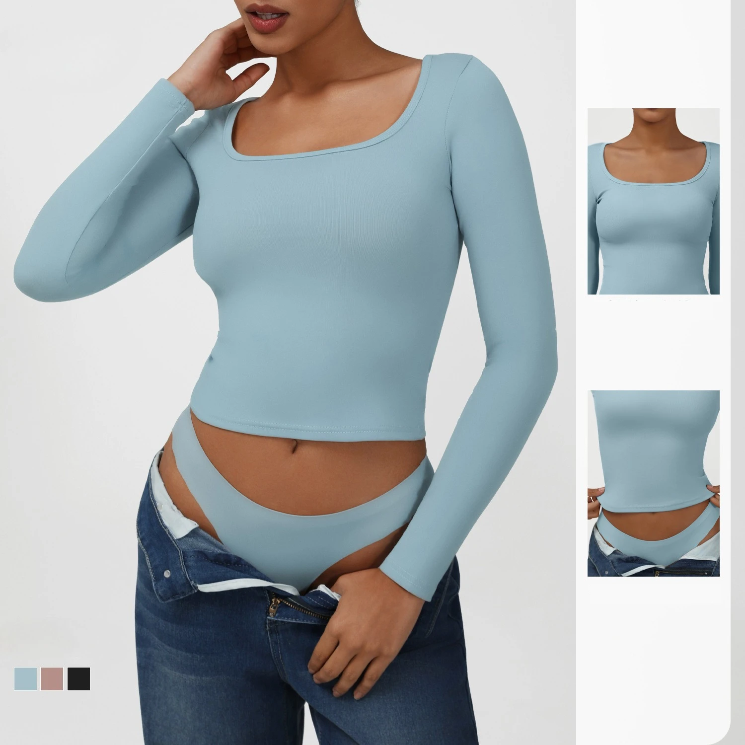 

Women's High Stretch Yoga Tops Seamless Workout Shirts 4-Way Stretch Gym Crop Tops Moisture Wicking Fitness Tee Slim Fit